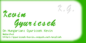 kevin gyuricsek business card